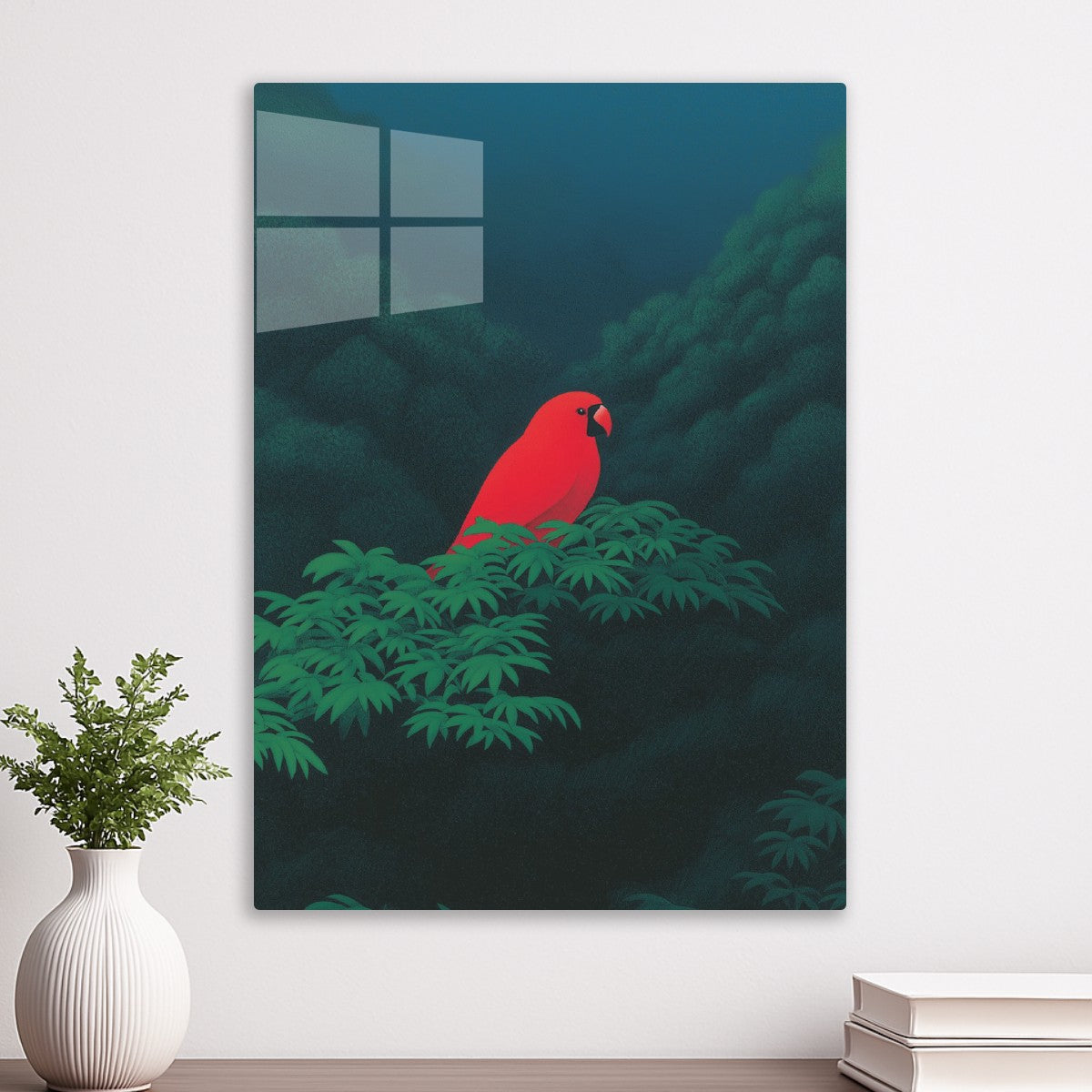 Red Bird in Twilight
