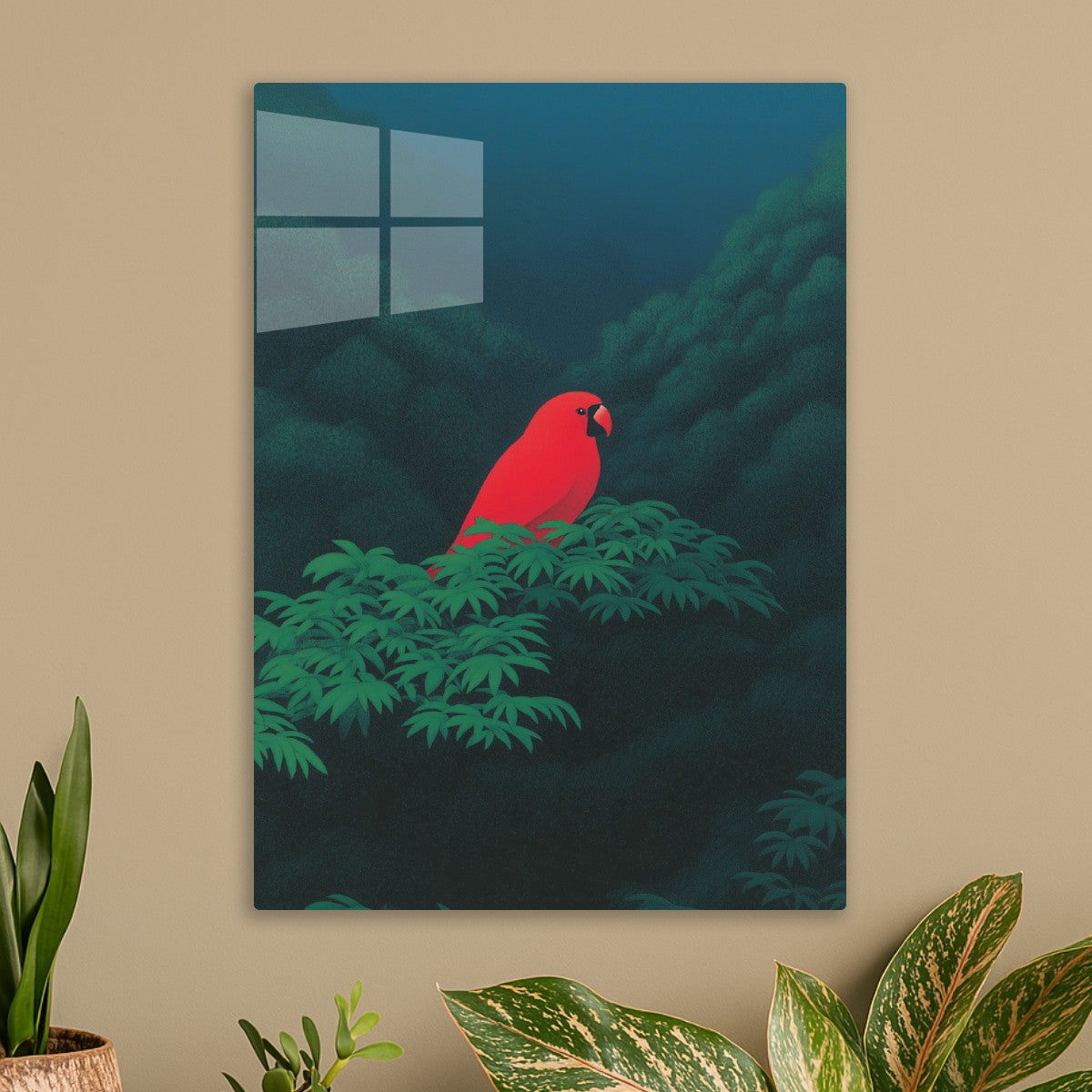 Red Bird in Twilight