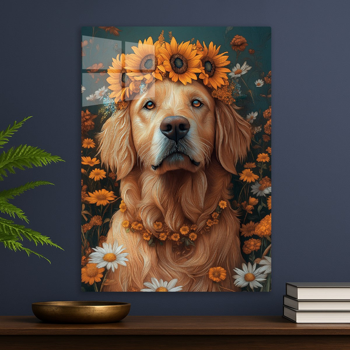 Sunflower Dog Portrait