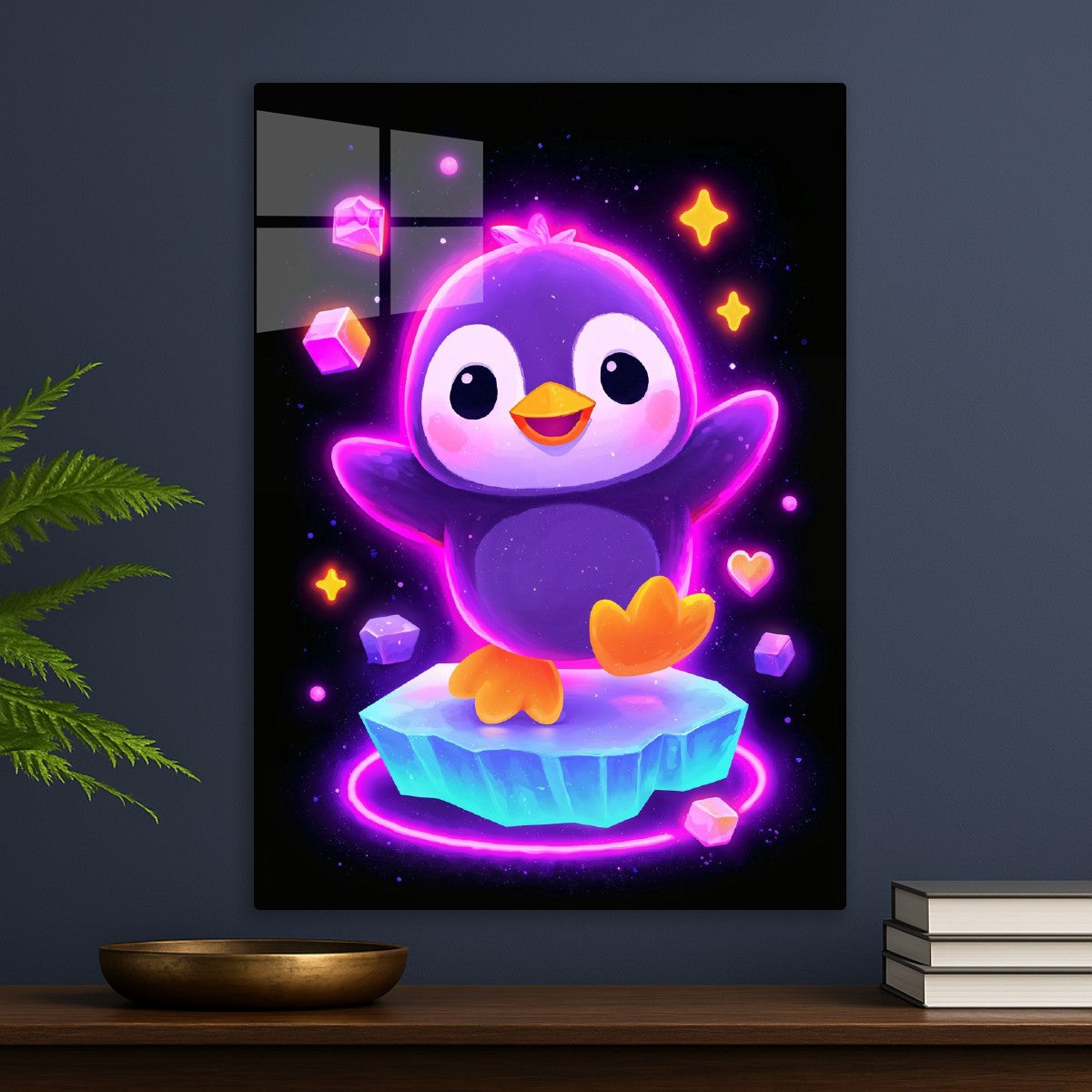 Cute Neon Space Penguin