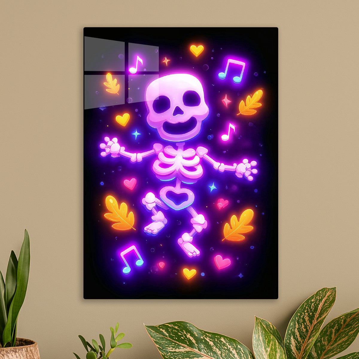Dancing Neon Skeleton