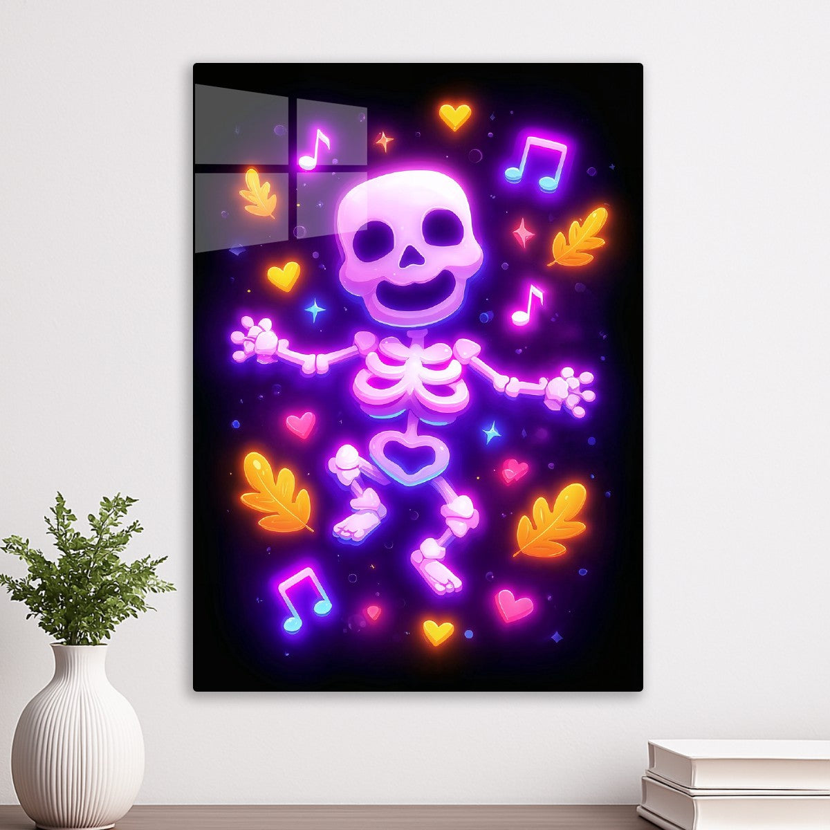 Dancing Neon Skeleton