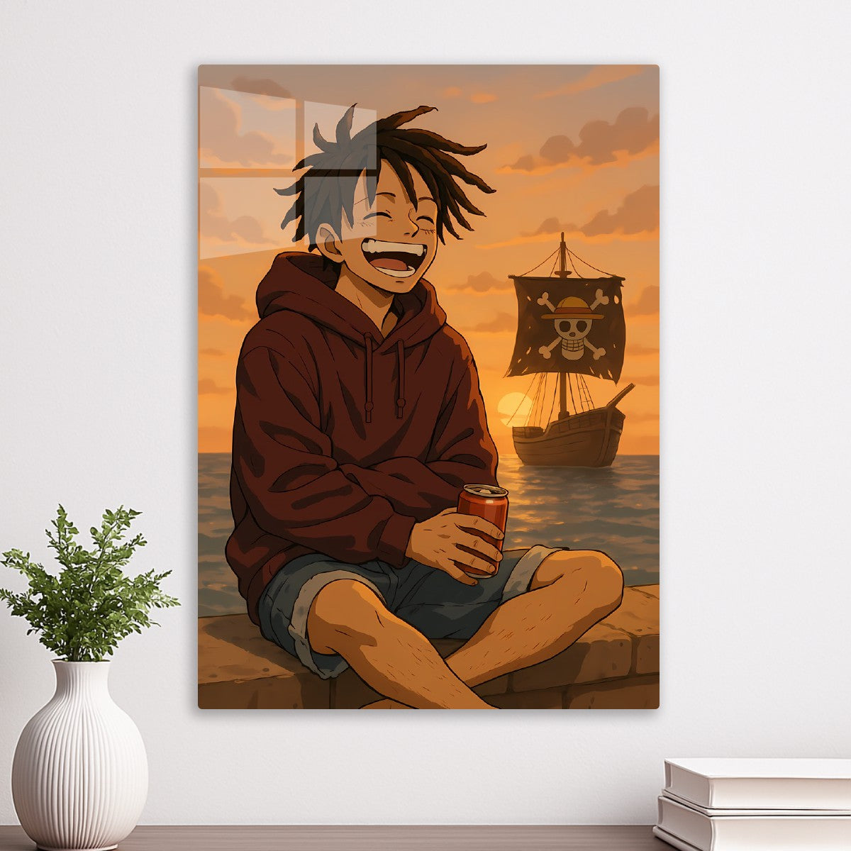 Luffy Chill Pirate Sunset