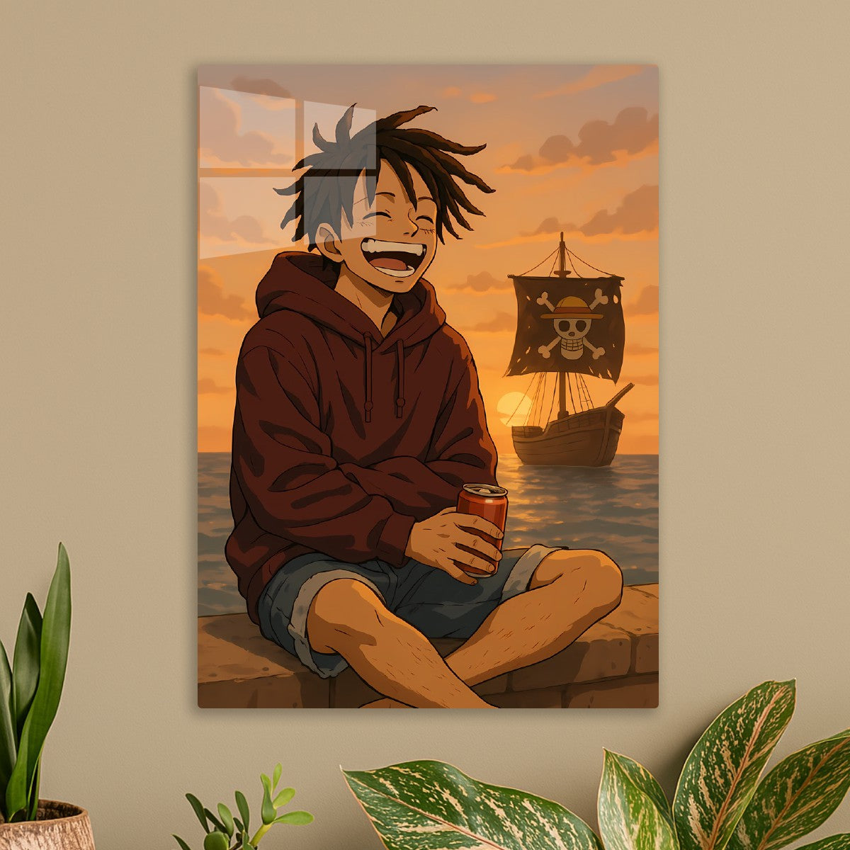 Luffy Chill Pirate Sunset