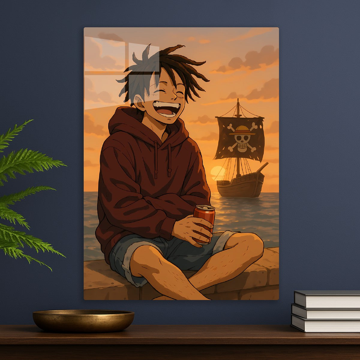 Luffy Chill Pirate Sunset