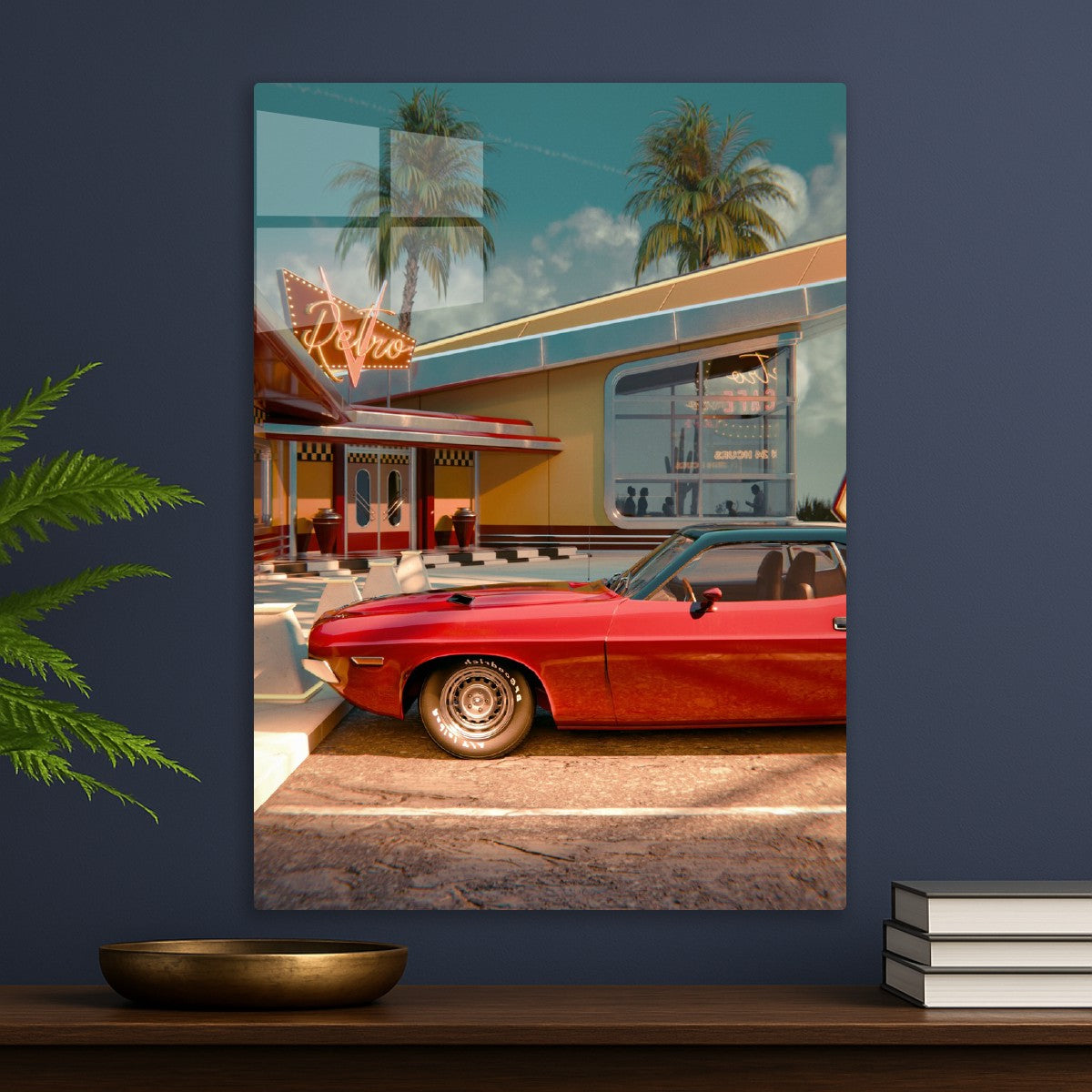 Classic Red Muscle Car