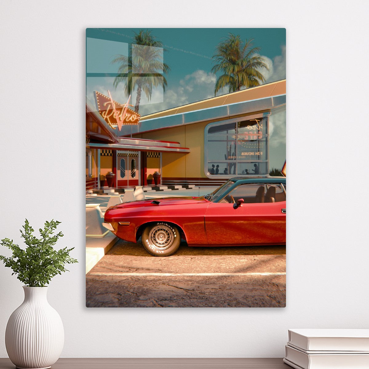 Classic Red Muscle Car