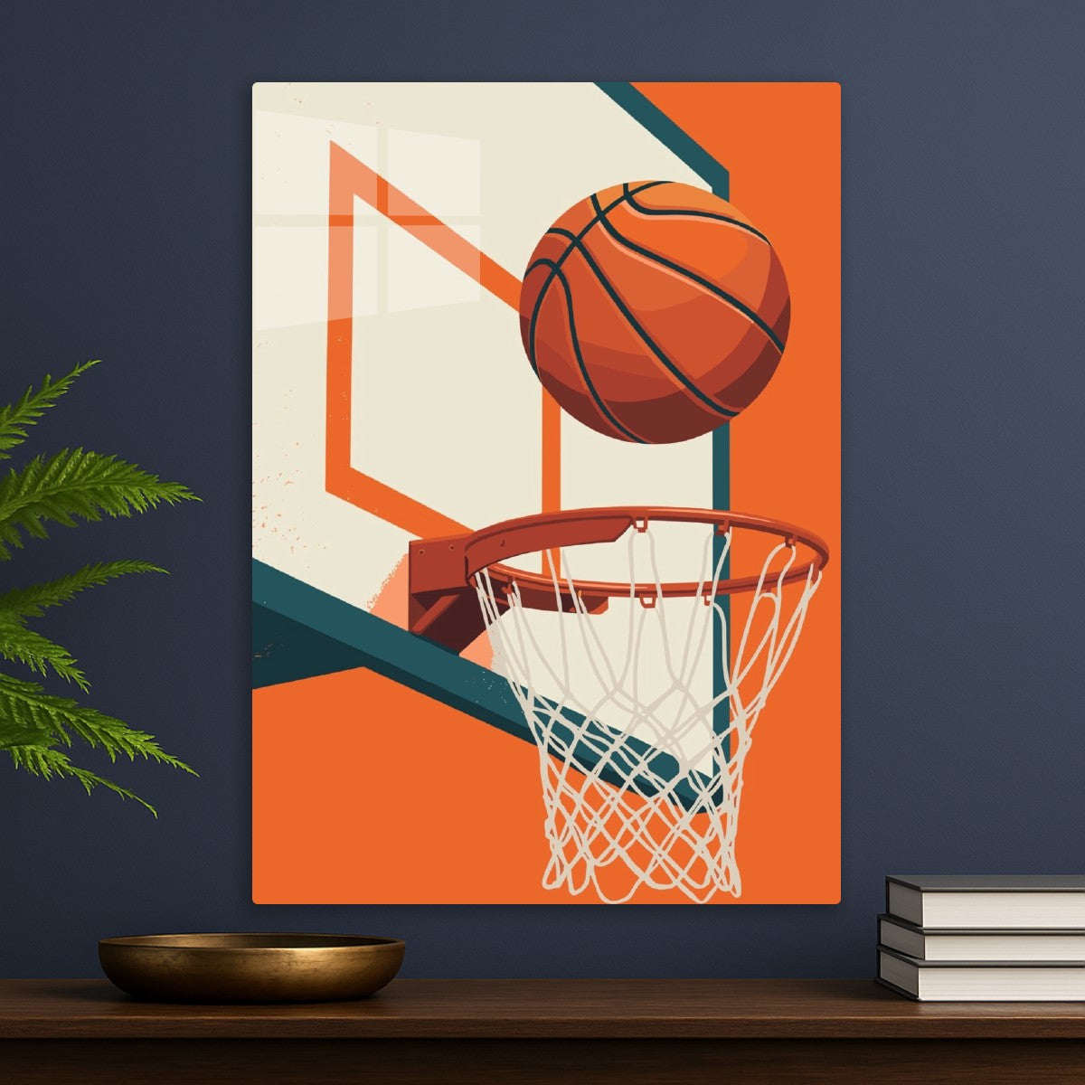 Basketball hoop and backboard