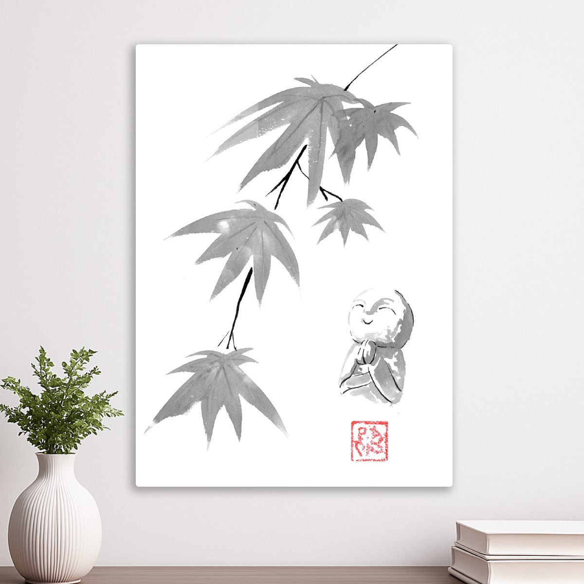 Jizo under maple tree