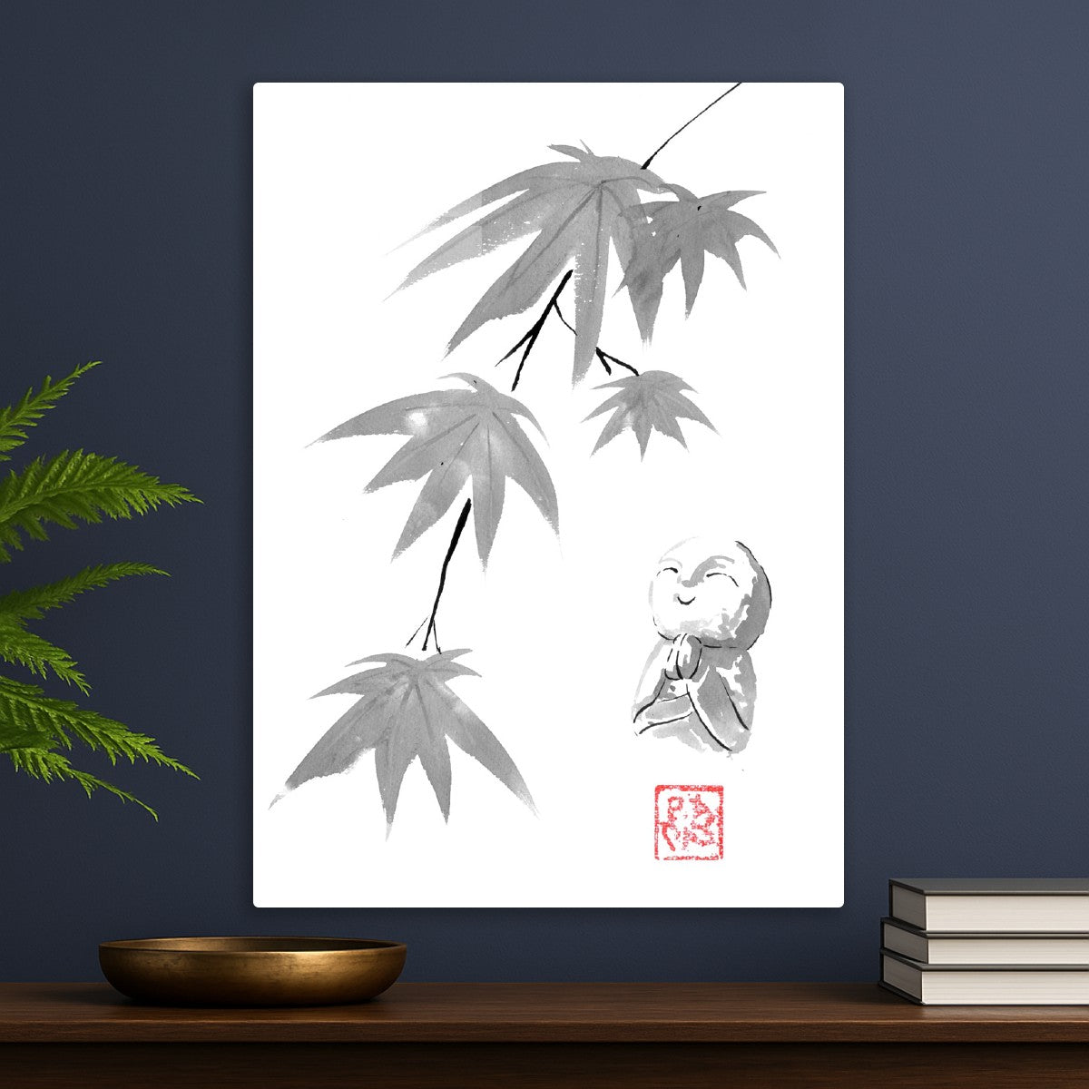 Jizo under maple tree