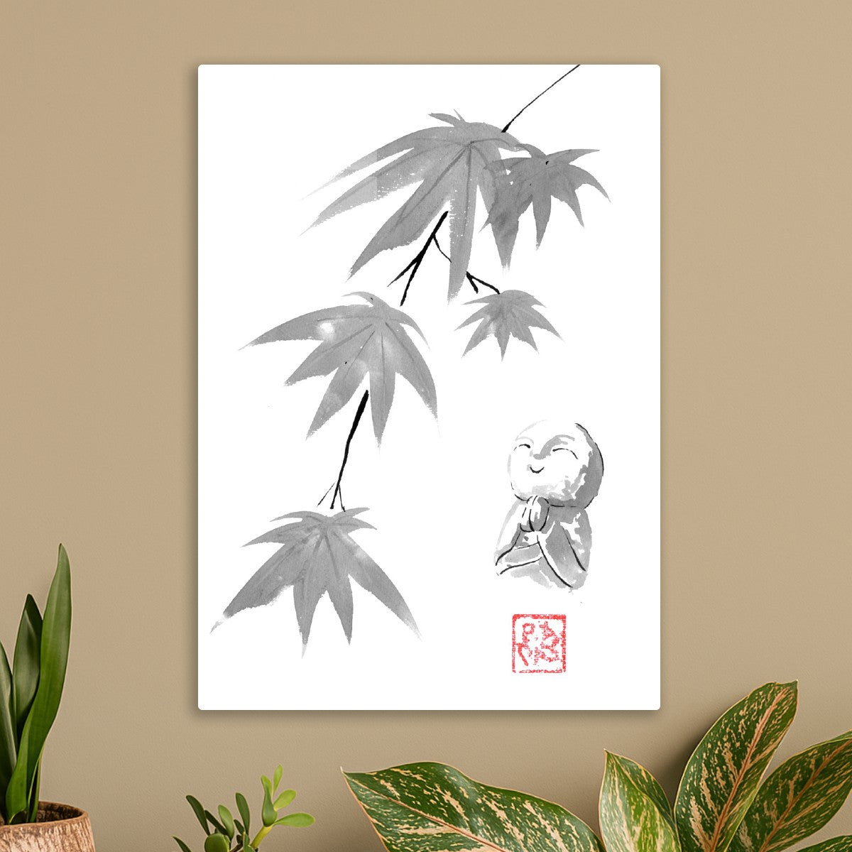 Jizo under maple tree