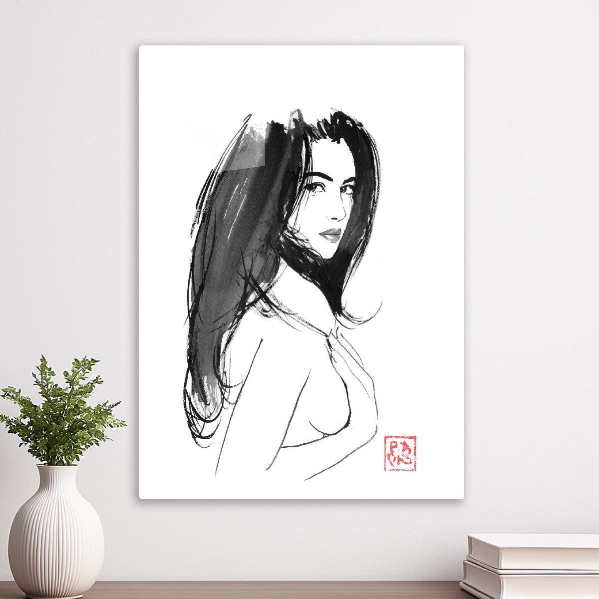 Beautiful long haired woman