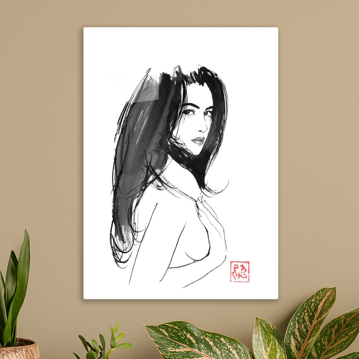 Beautiful long haired woman