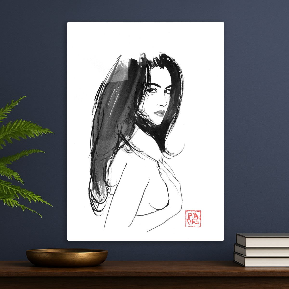 Beautiful long haired woman