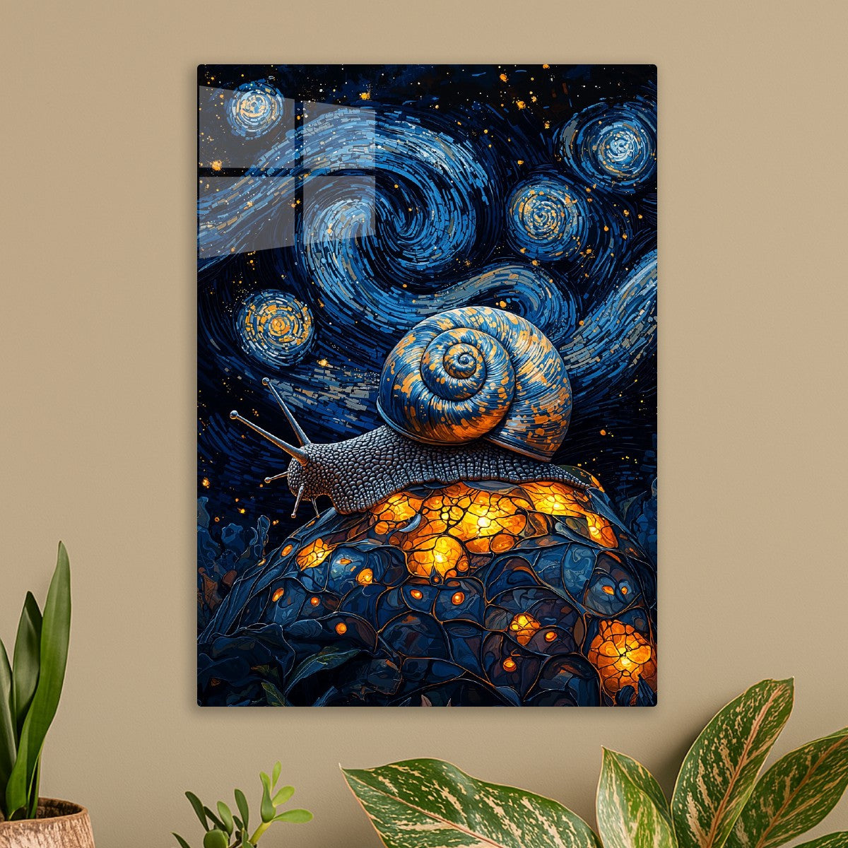 Starry Snail Night Art