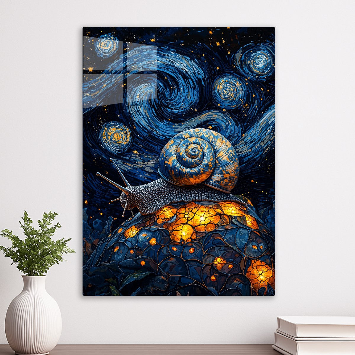 Starry Snail Night Art
