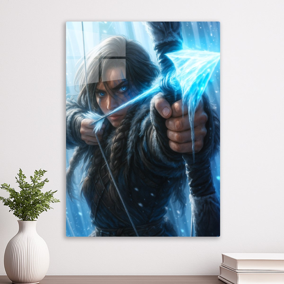 Archer with blue arrow