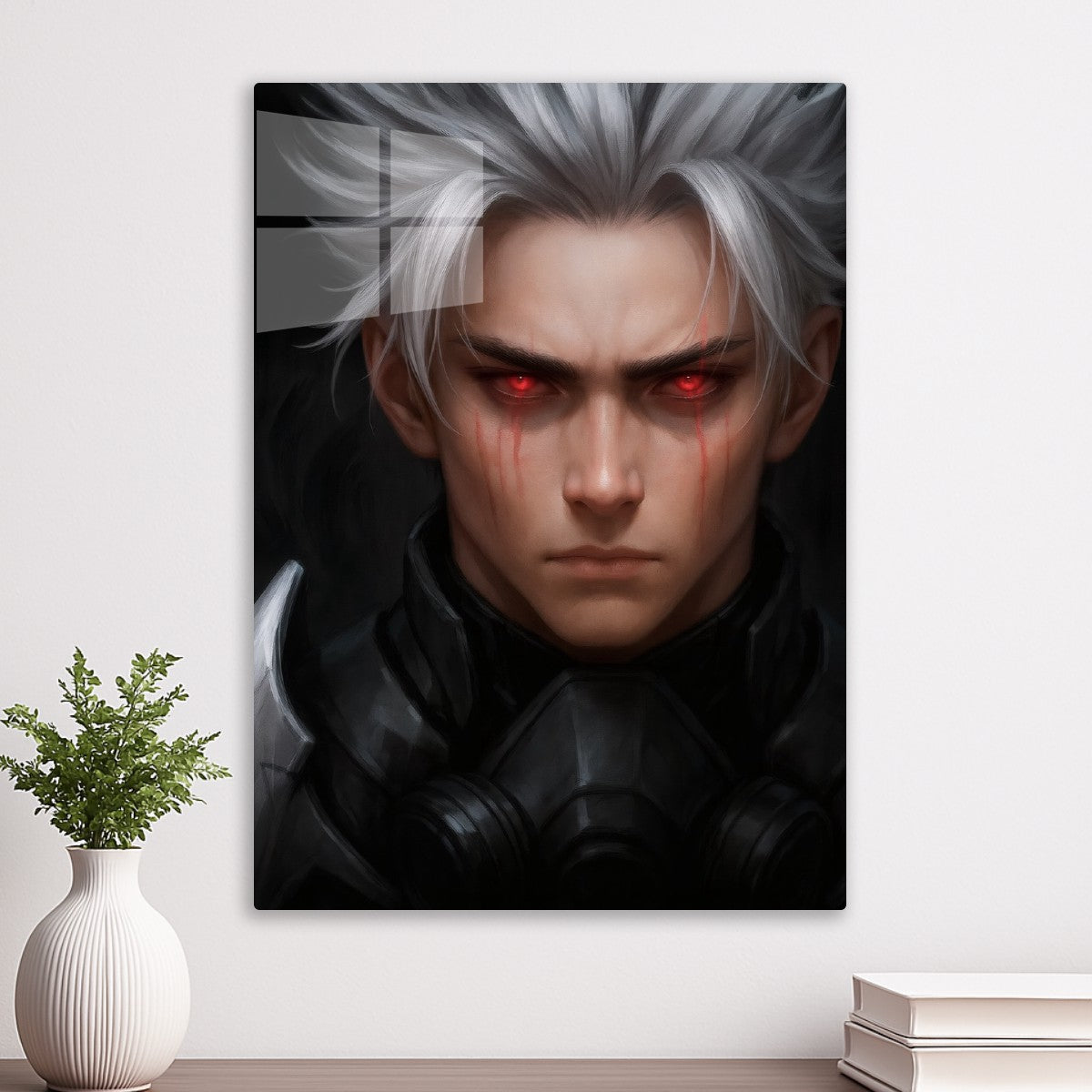 Fantasy soldier with red eyes