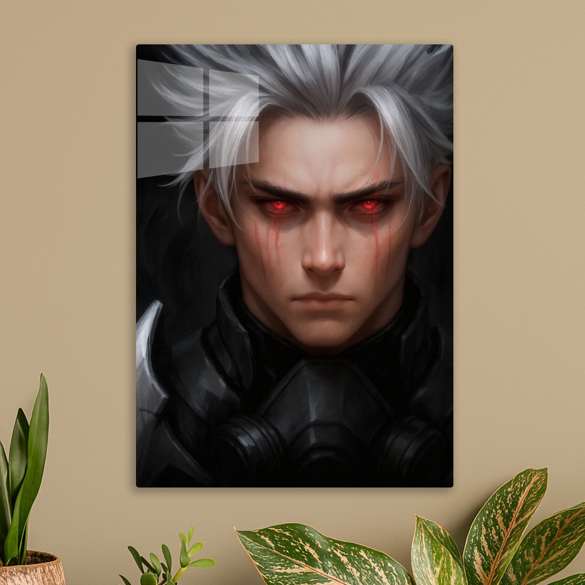 Fantasy soldier with red eyes