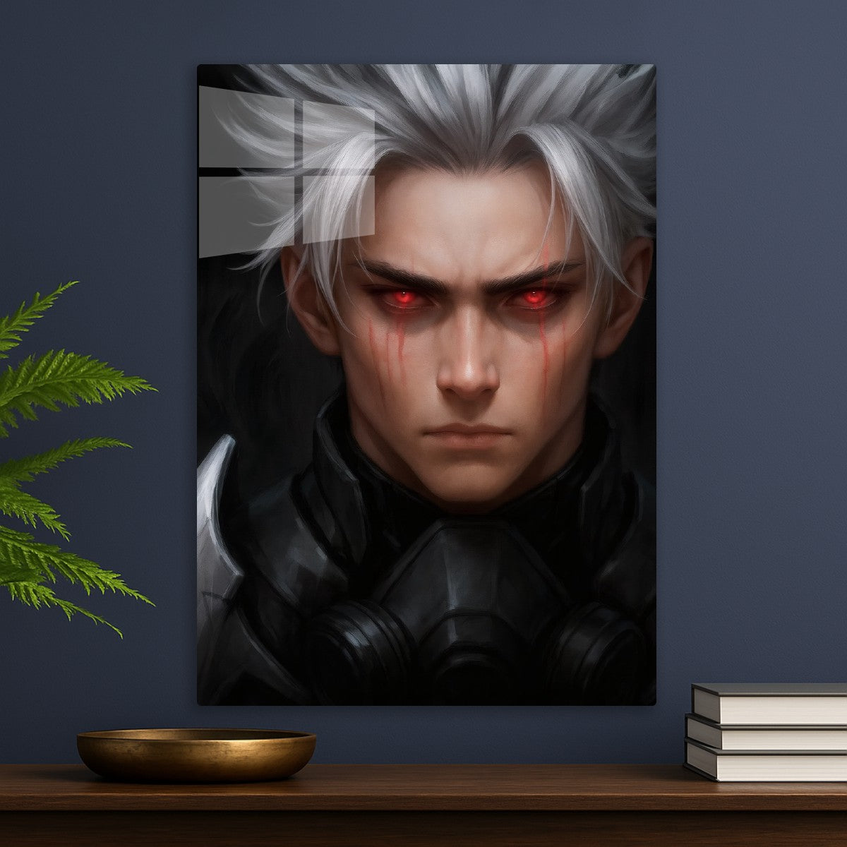 Fantasy soldier with red eyes