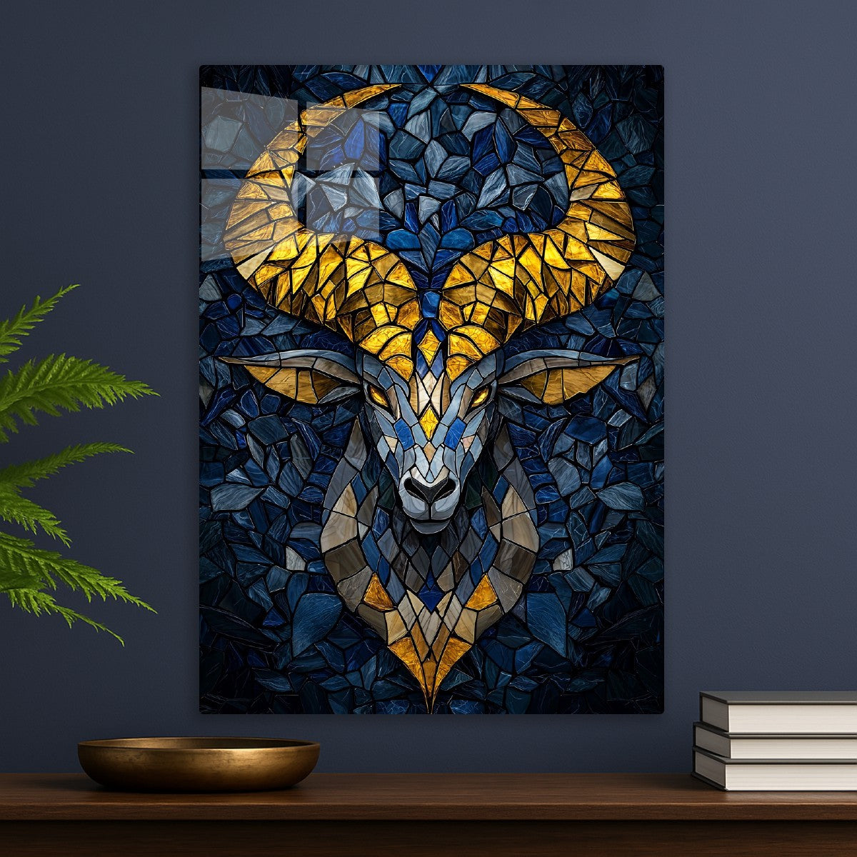 Golden Horned Ram Mosaic