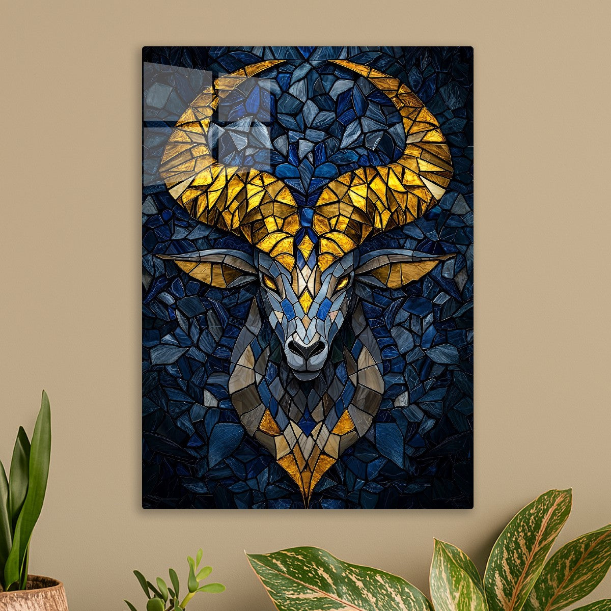Golden Horned Ram Mosaic