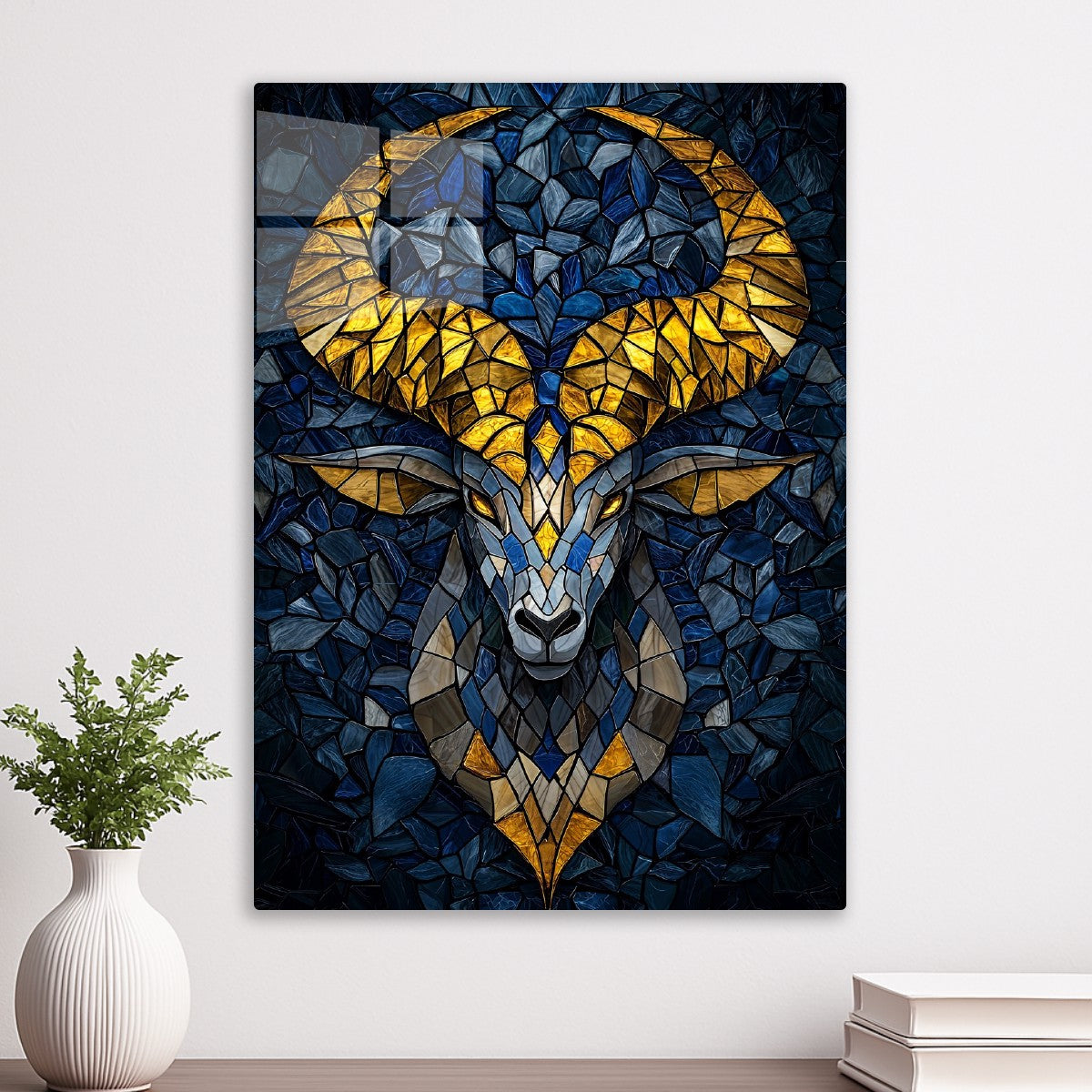 Golden Horned Ram Mosaic