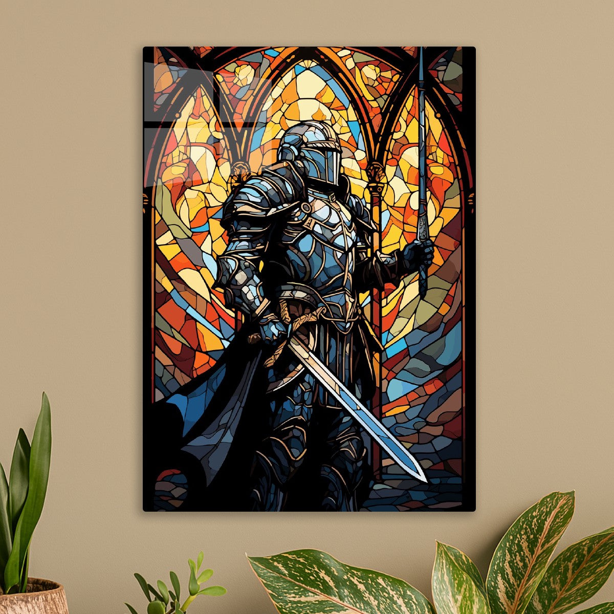 Stained Glass Knight Art