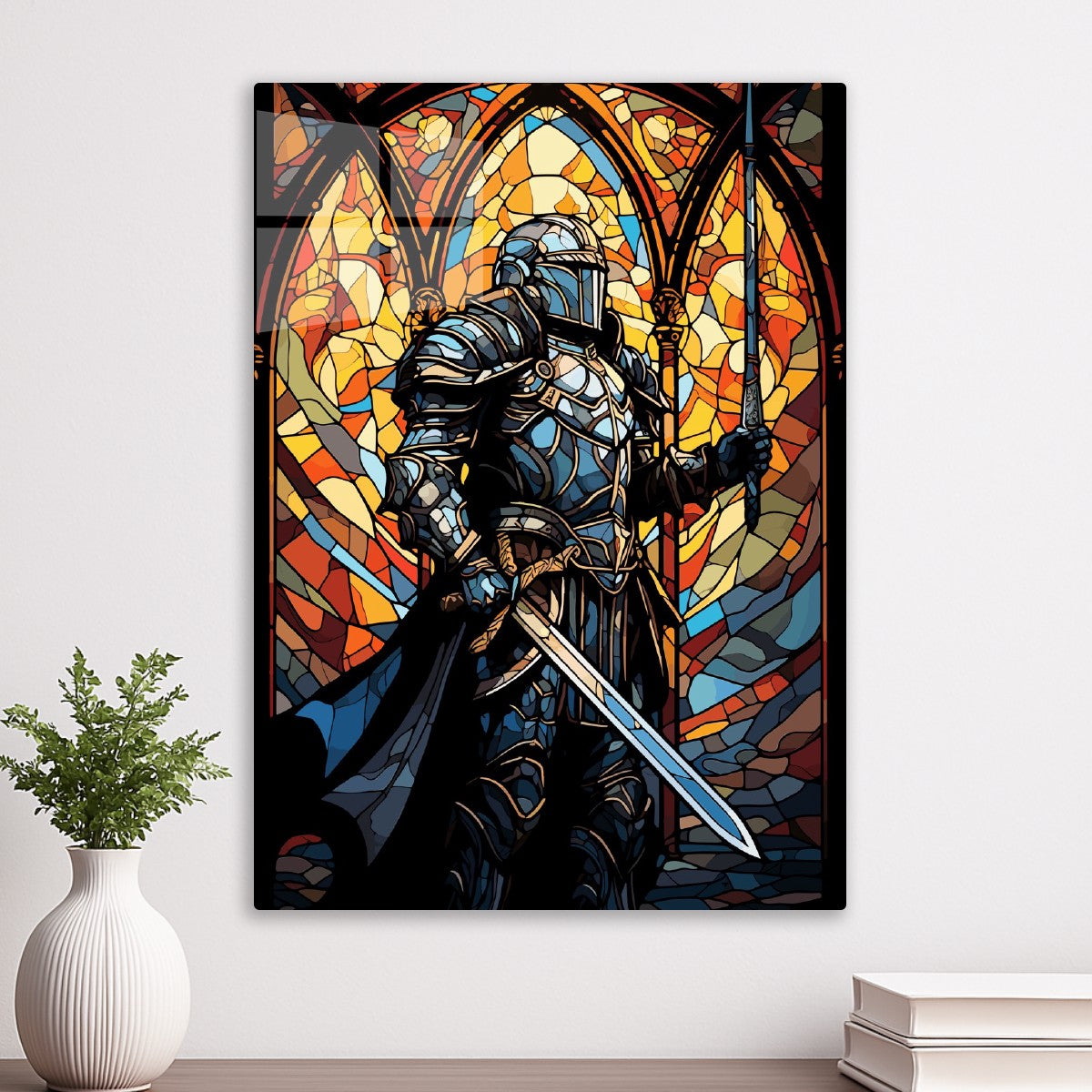 Stained Glass Knight Art