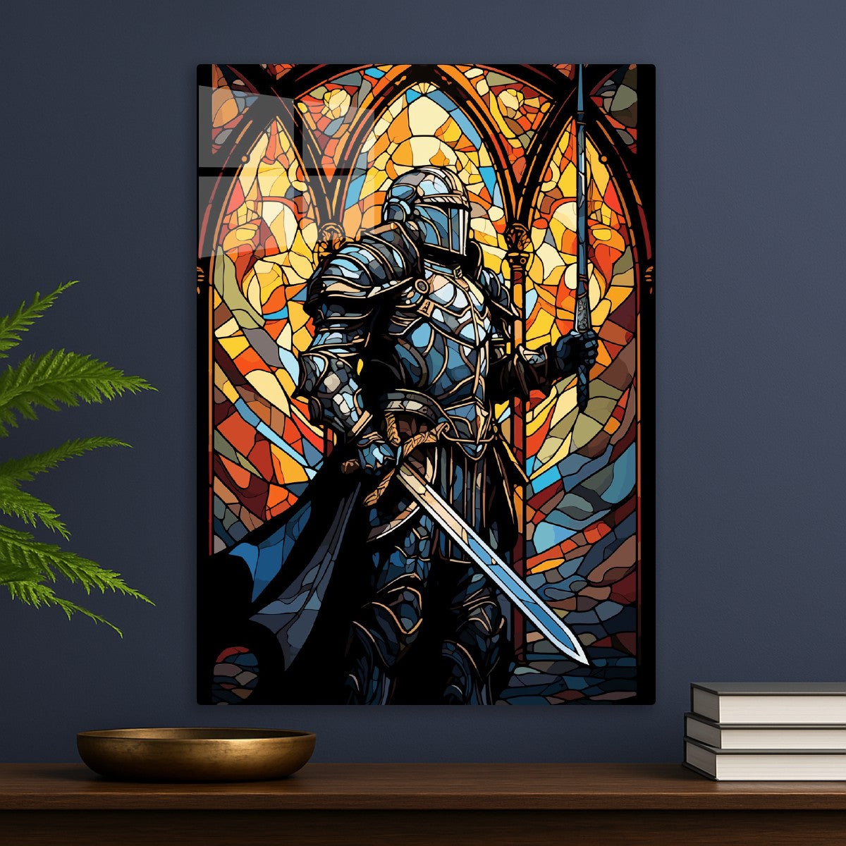 Stained Glass Knight Art