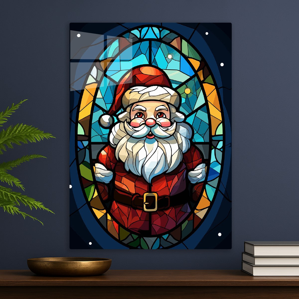 Stained Glass Santa Claus