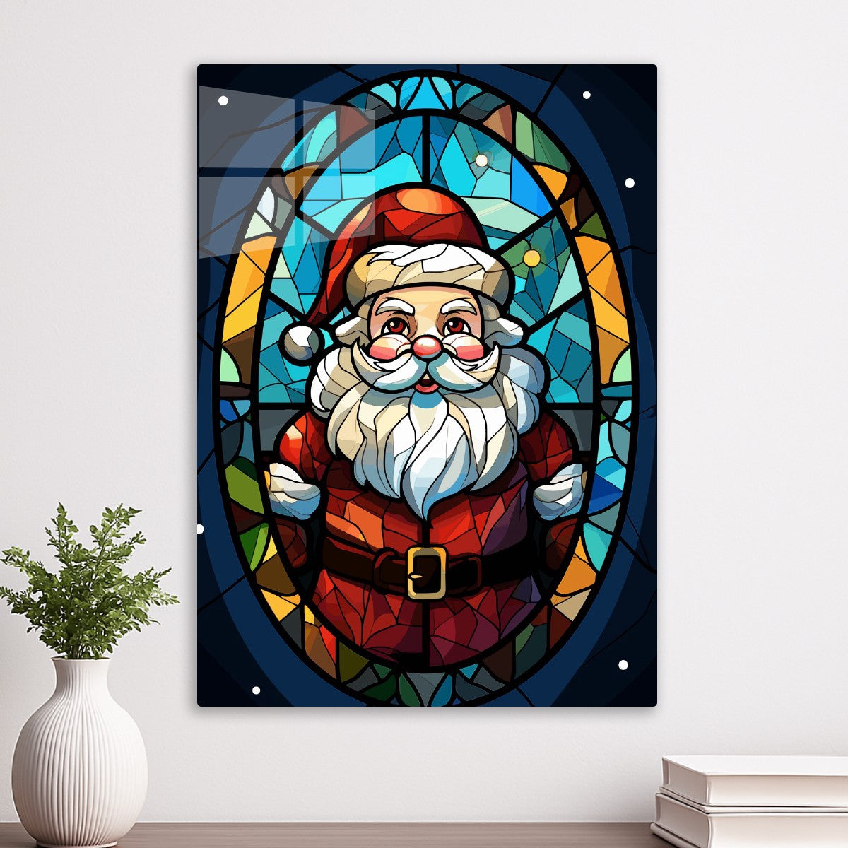 Stained Glass Santa Claus