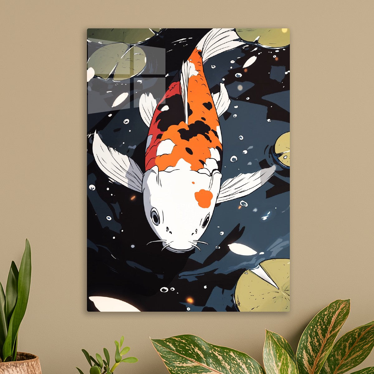 Koi Fish in Tranquil Pond