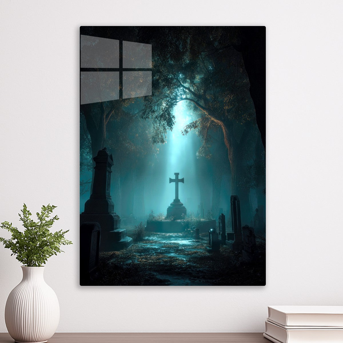 Eerie Graveyard Cross