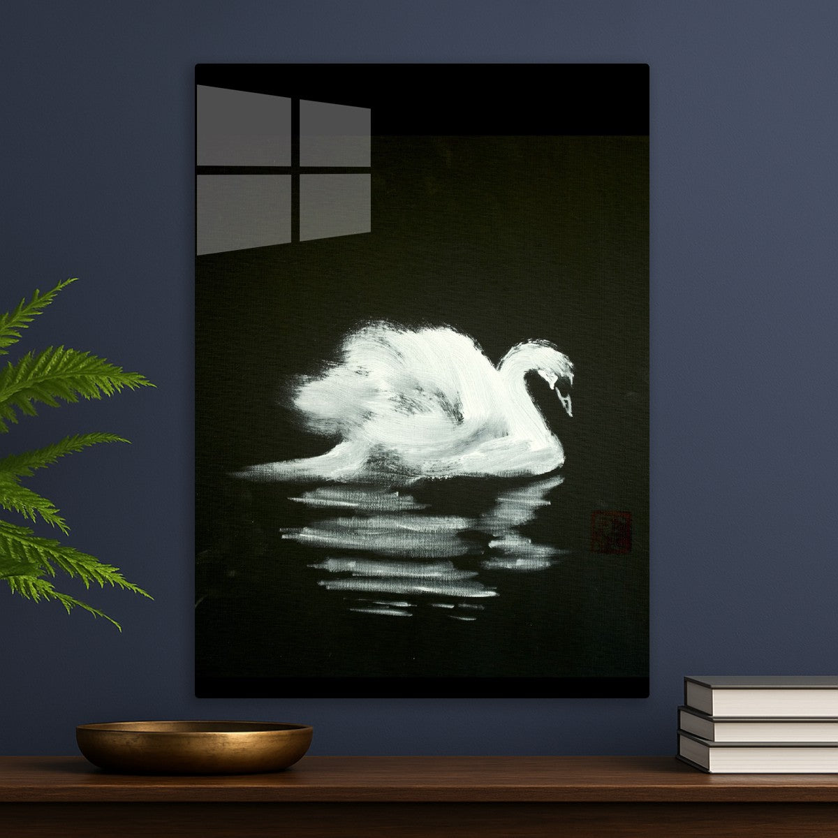 Swan Brushstrokes painting