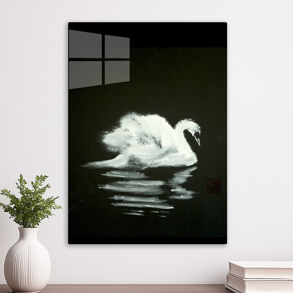 Swan Brushstrokes painting