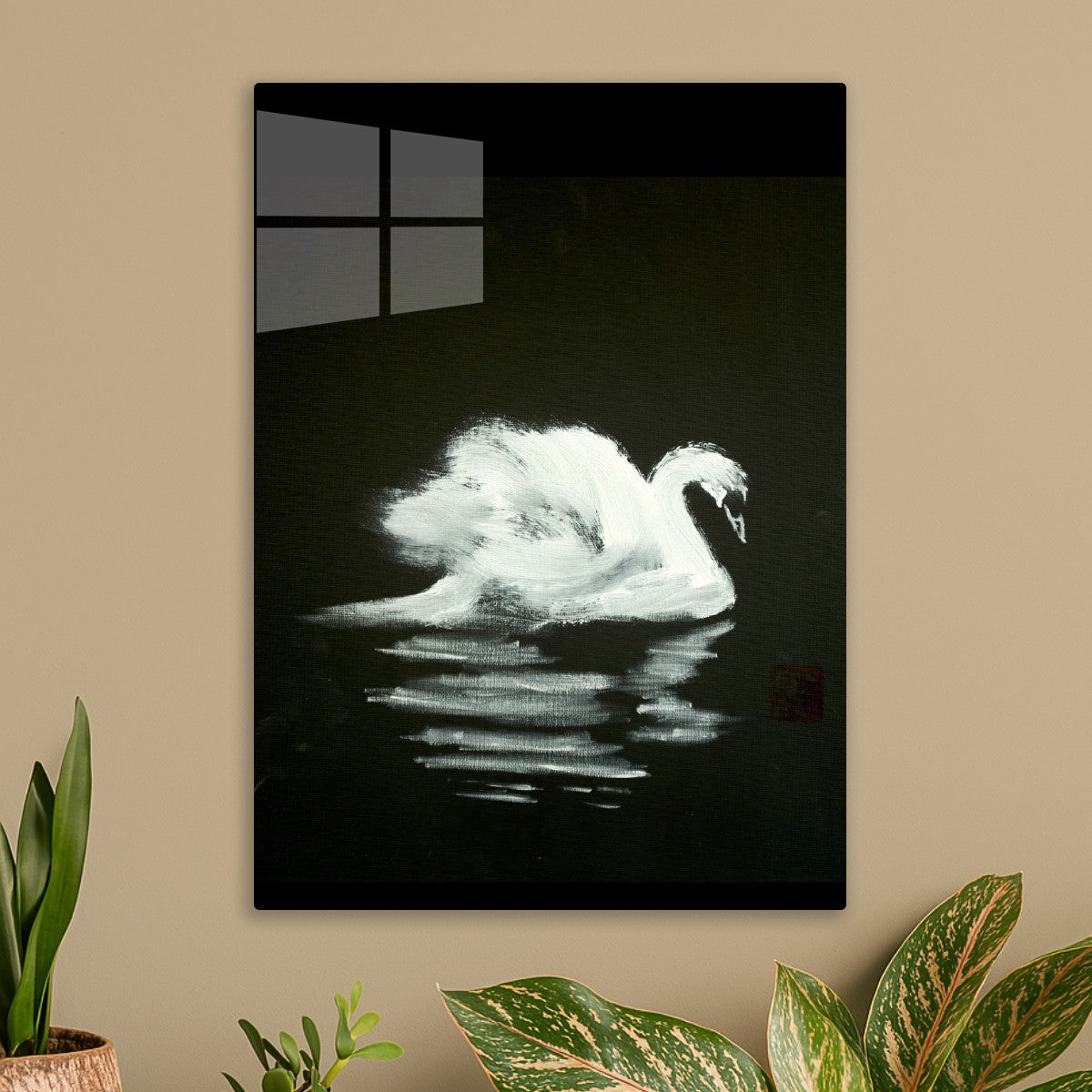 Swan Brushstrokes painting