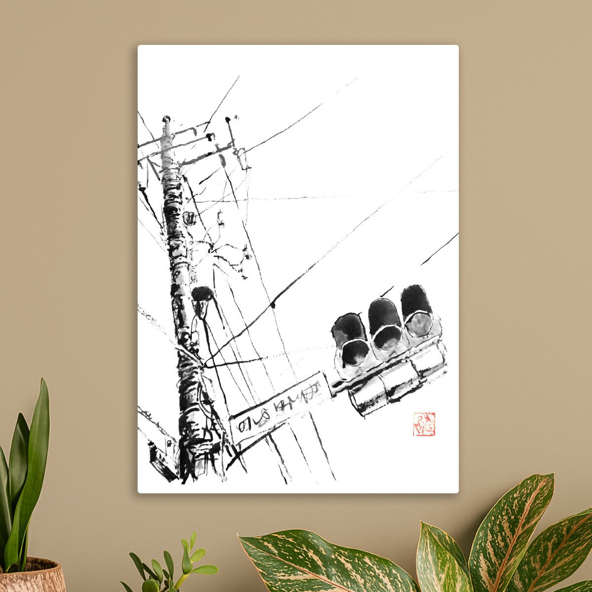 Tokyo street light wires