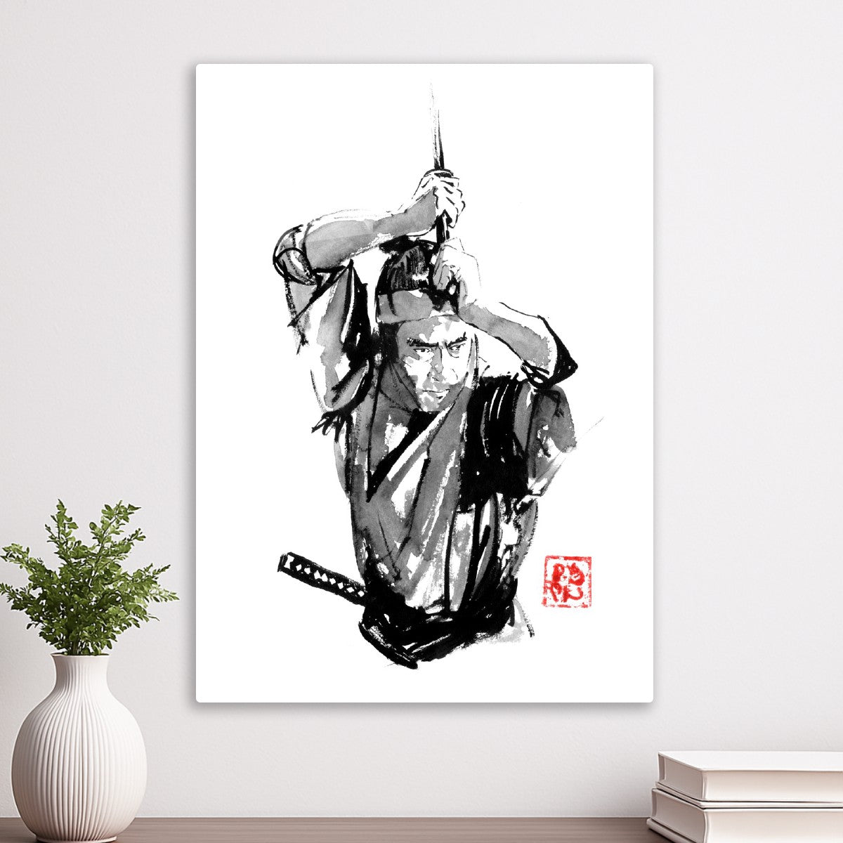 Japanese samurai En garde