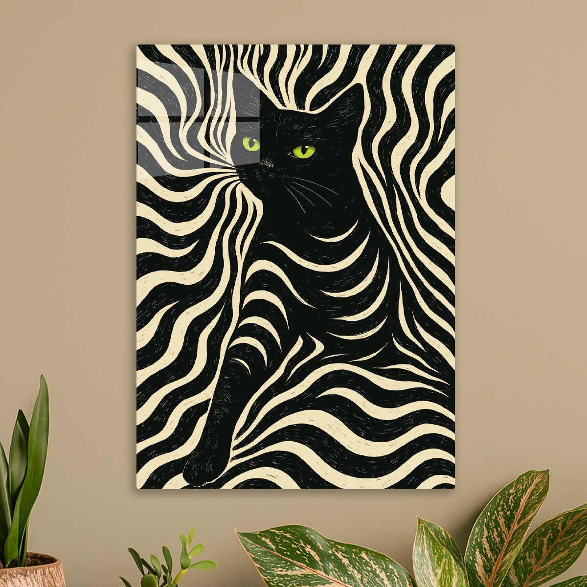 Hypnotic Black Cat Art