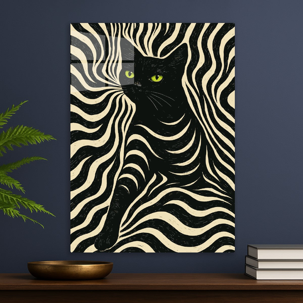 Hypnotic Black Cat Art