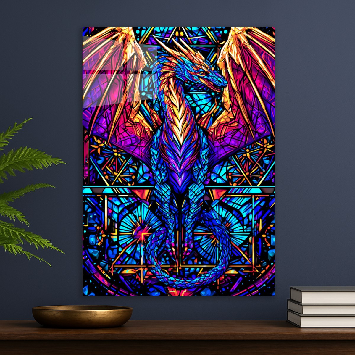 Majestic stainglass dragon