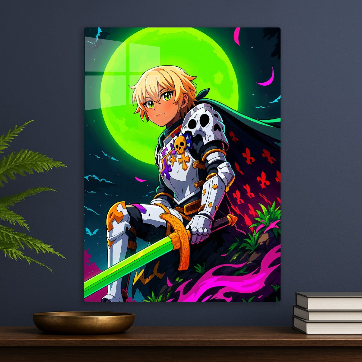 Neon Knight with Green Sword