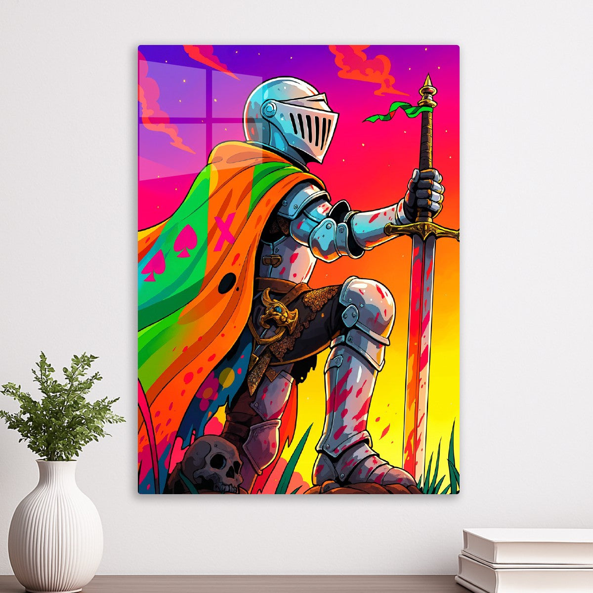 Neon Armored Knight Standing