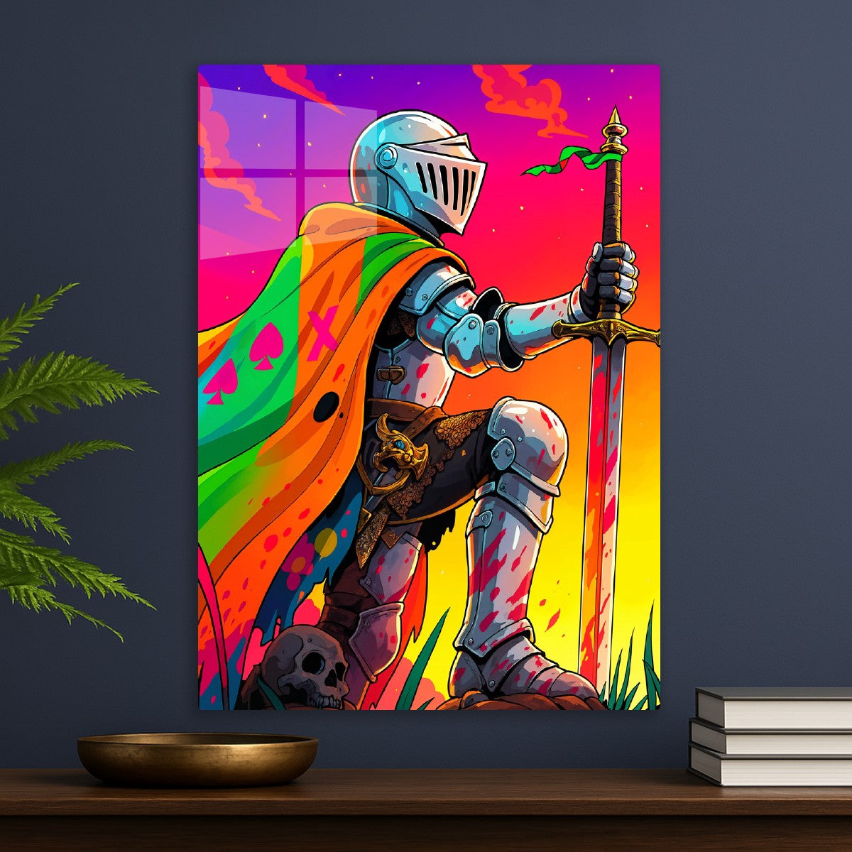 Neon Armored Knight Standing