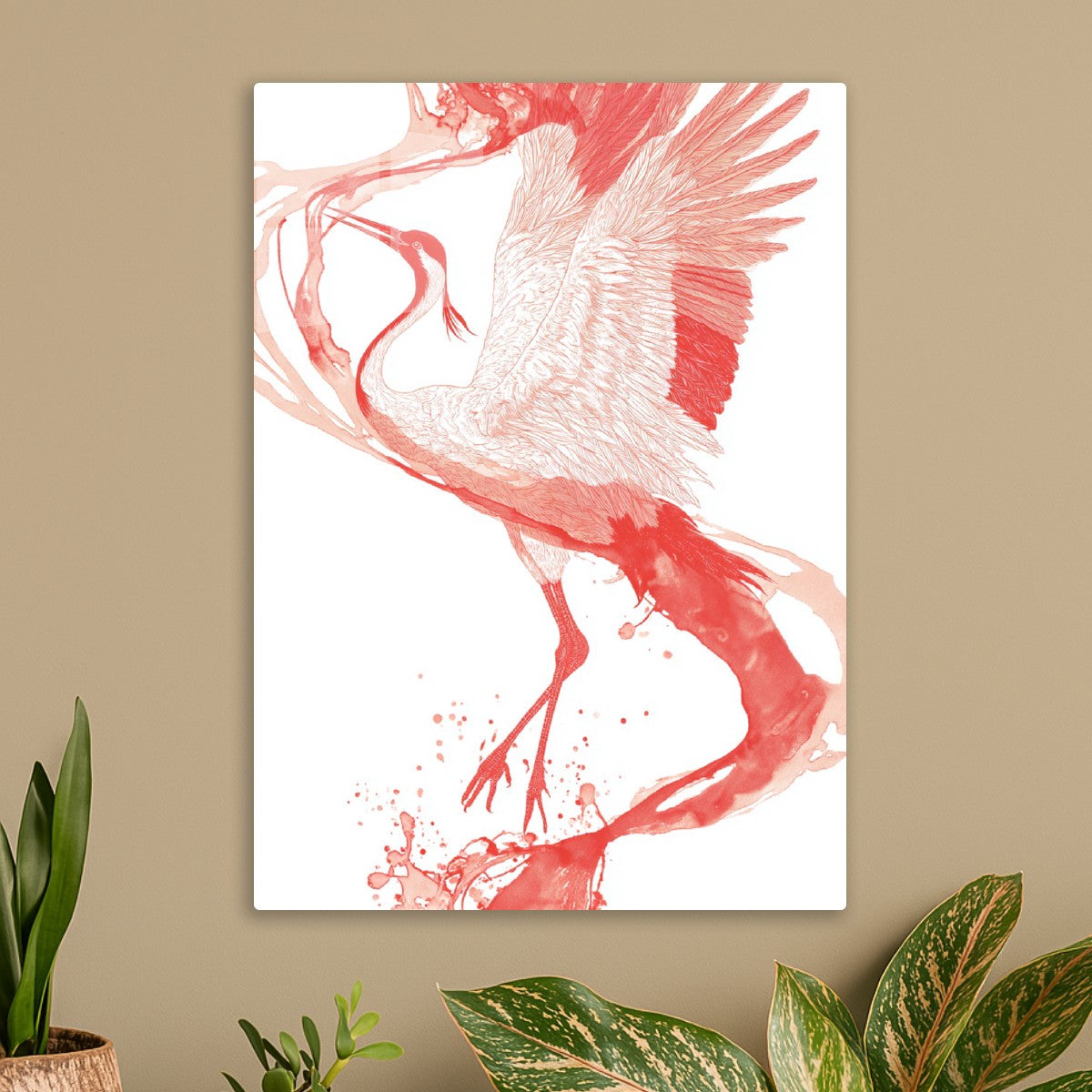 Grateful crane watercolour