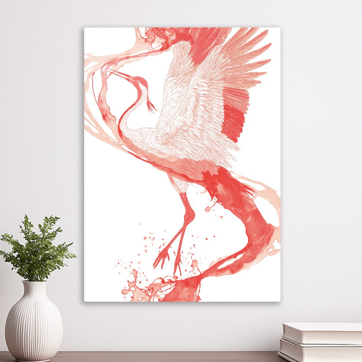 Grateful crane watercolour