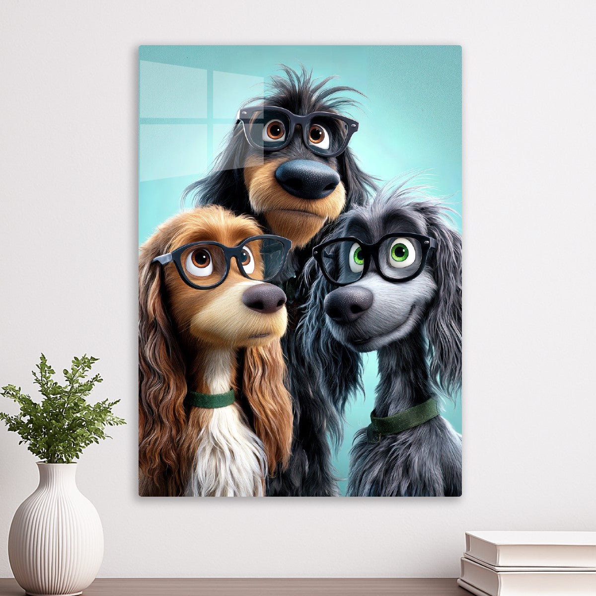 Three Dogs With Glasses