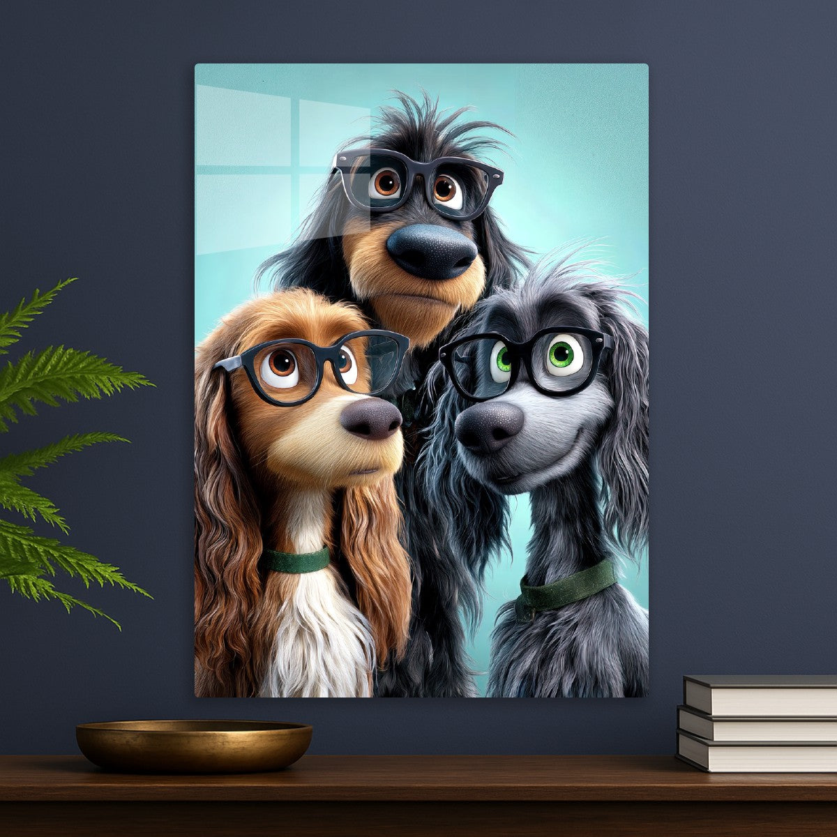 Three Dogs With Glasses