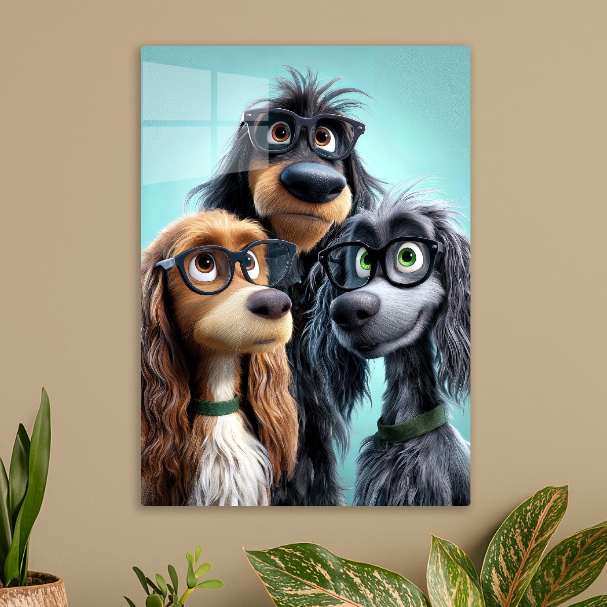 Three Dogs With Glasses